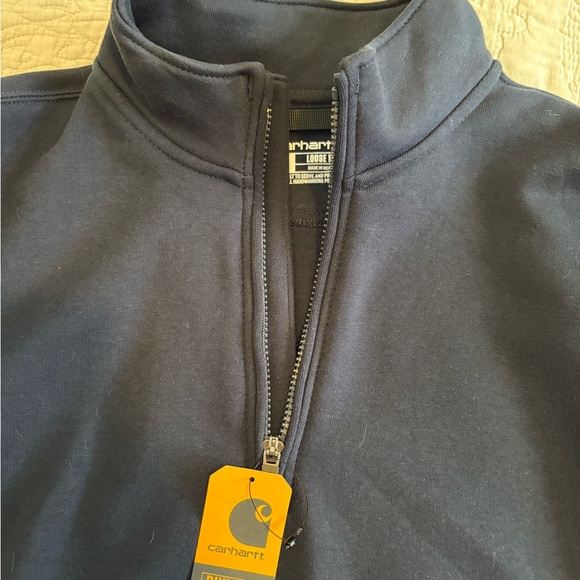 Carhartt Men's Navy Half-Zip Sweater - Picture 5 of 6